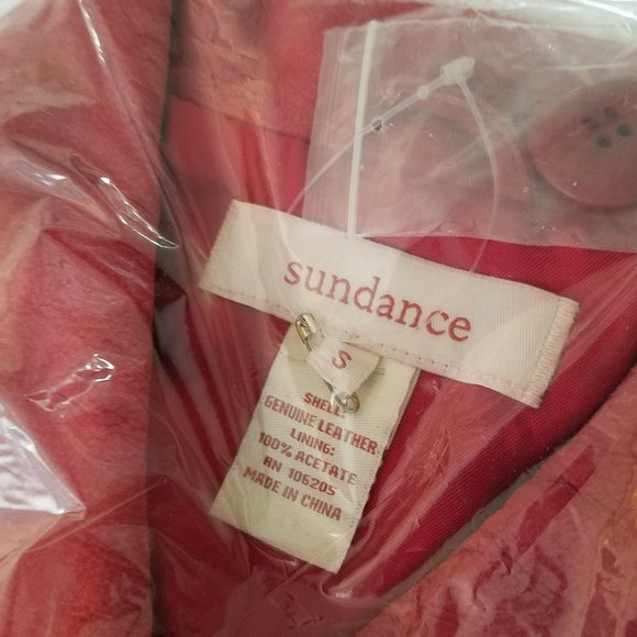 Sundance genuine leather peacoat, small, red - Picture 5 of 5